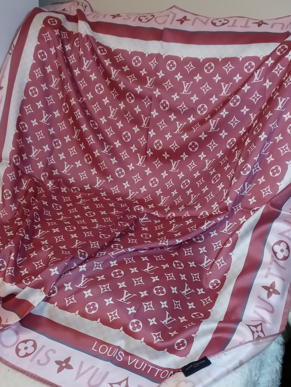 Louis Vuitton Rose Pink Monogram Silk Wrap